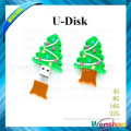 Christmas promotion gifts PVC USB flash drive, christmas trees USB flash disk